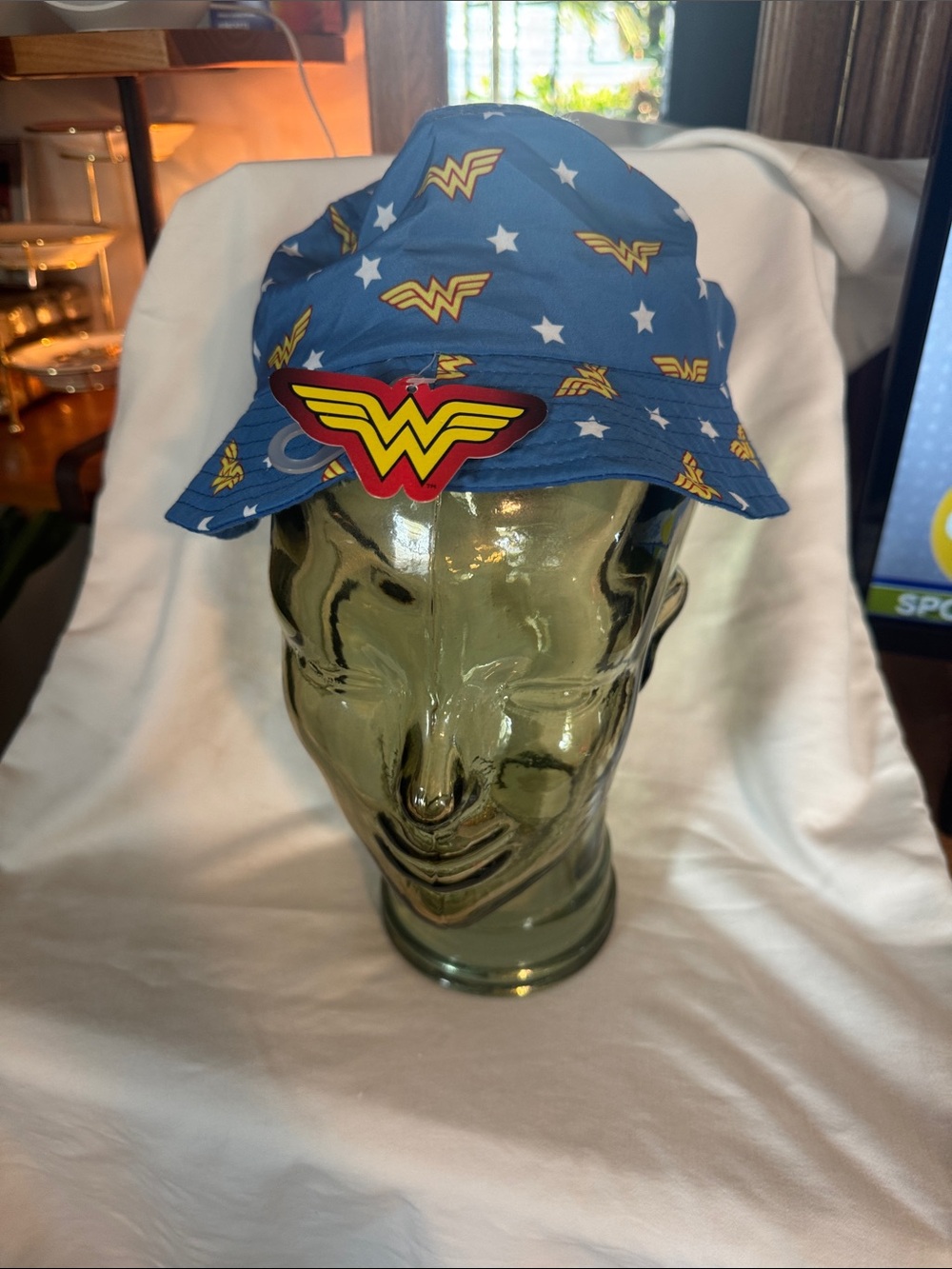 Wonder Woman Kids' Blue Logo Bucket Hat